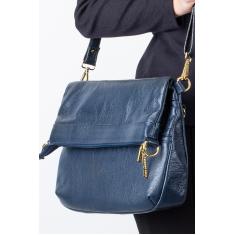 Bolsa tiracolo grande de couro liso Cida