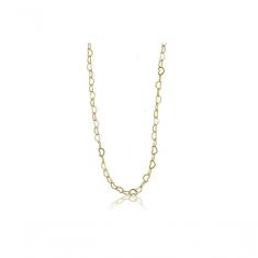 Colar De Corrente Com Elos Em Coração Folheado Em Ouro 18k