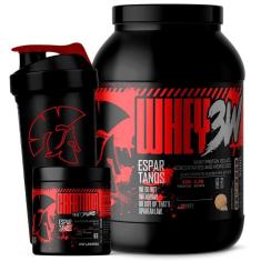 Kit Whey Protein 3W 900g + Creatina 100g + Coqueteleira - Espartanos-Unissex