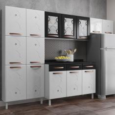 Cozinha De Aço Completa Mirage New 14 Portas 3 Gavetas Branco/preto - Telasul