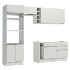 Cozinha Completa Madesa Jade com Armário e Balcão (Sem Tampo e Pia) - Branco