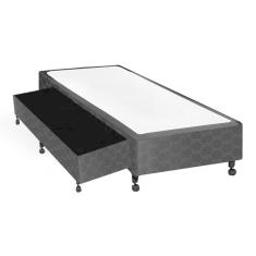 Cama Box Base c/Auxiliar Solteiro Poli Tecido Black (78x188x27) - Castor