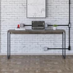 Mesa Dynamica 150x50x75cm Carvalho Dark - Est.preta Carvalho Dark - Est.preta