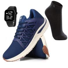 Kit Tênis Esportivo Running Leve Confortável Corrida Caminhada Academia Treino-Masculino