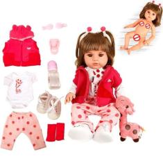 Boneca Bebê Reborn Girafinha Menina 100% Silicone 48cm - Cegonha Rebor