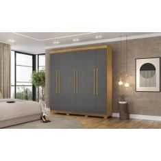 Guarda Roupa Elegance 6 Portas e 2 Gavetas Internas - Cor Nature Alasc