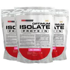 Kit 3x Optimum Isolate Whey Protein 2kg - Bodybuilders,  Morango