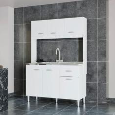 Cozinha Poquema Anete 6 Portas 1 Gaveta Branco