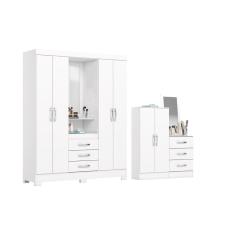 Guarda Roupa 2 Peças (1GuardaRoupa+1Cômoda) QC104 Branco - Henn