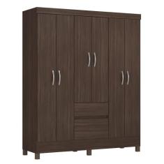 Guarda Roupa Casal Flash II 6 Portas e 2 Gavetas - Demóbile, Café