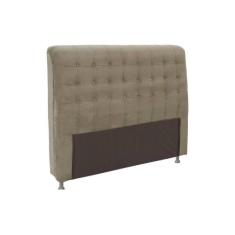 Cabeceira Cama Box Estofada Casal Casal Dama Plus Suede Marrom Taupe -