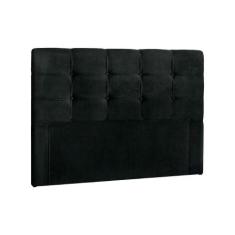 Painel de Cama Box Estofada - Clean Plus Casal - Suede Negro - Simbal