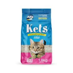 Areia Sanitária White Criadores Tradicional com Granulado de Sílica Natural, Pacote de 1,8kg, Linha Kets, Alfapet.