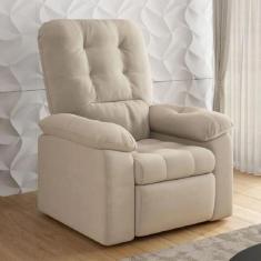 Poltrona Do Papai Reclinável Suede Veludo Estoril Capuccino 776 - Best