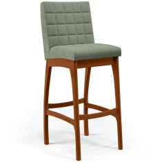 Banqueta Alta Para Cozinha Sala De Jantar Fixa Mila L02 Bouclê Oliva - Lyam Decor