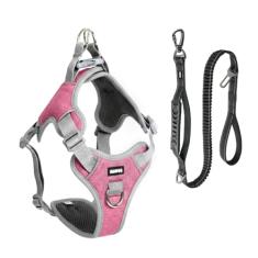 Coleira Peitoral e Guia Antipuxão Pet Cachorro MADOG Comfort (Rosa, M)