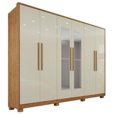 Guarda-roupa Casal 100% Mdf 6 Portas E 6 Gavetas Premium Com Espelho