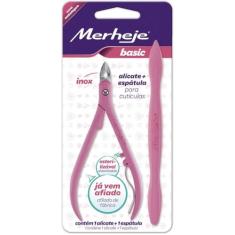 Merheje Kit Com Alicate E Espátula Para Unhas Rosa