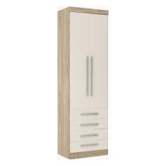 Guarda Roupa Modulado Master 2 Portas Bater 4 Gavetas MDP Avelã Rustico-Artico Rustico Luciane Móveis
