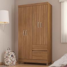 Guarda Roupa Casal Vicenza 4 Portas 2 Gavetas MDP Amendola Casa H