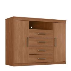 Cômoda para Quarto 2 Portas 4 Gavetas 1 Nicho Master - Santos Andirá