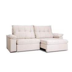 sofá 4 lugares retrátil e reclinável com usb living triton veludo marfim 250 cm