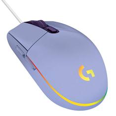 Logitech G Mouse para jogos com fio 203, 8.000 DPI, luz de efeito óptico arco-íris, 6 botões programáveis, memória on-board, mapeamento de tela, computador PC/Mac e laptop compatível - lilás