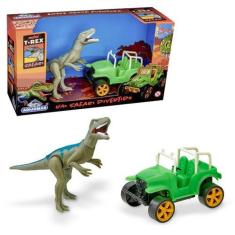 Brinquedo Dinossauro Rex Safari Dinossauro Carro E Boneco em