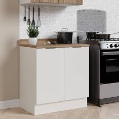 Balcão 2 Portas Com Tampo e Rodapé Ipanema CabeCasa MadeiraMadeira Branco