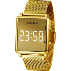 Relógio Lince Feminino Ref: Mdg4619l Bxkx Digital Led Dourado