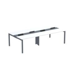 Mesa de Plataforma Dupla para 4 Pessoas Corporativa 140X140/4P PDC14/14/4P Branco/Grafito