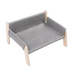 Sofá-Cama para Gatos, Sofá-Cama Elevado para Animais de Estimação Em Madeira, Versátil, Alívio de Ansiedade, Cama Portátil para Gatos, Cama de Rede Lavável, Móveis para Gatos