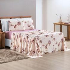 Jogo de Cama Solteiro Quality 100% Algodão 03 Peças Rose - BIA ENXOVAI
