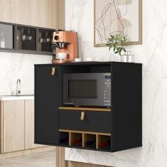 Armario Cozinha Suspenso Ellen Cor Preto / Nature Comprar - Comprar Mó