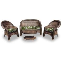 Conjunto de Sofá Fibra Sintética Caribe - 1 Sofá 2L + 2 Poltronas + 1 