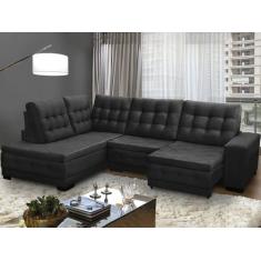 Sofá Canto Chaise 5 Lugares Retrátil Reclinável 285 Cm Mola Bonnel Pil