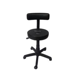 Cadeira secretaria mocho podóloga estética - para dentista,manicure, tatuador,  corano quadriculado preto