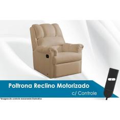 Poltrona Reclinável p/ Sala Motorizada Vermont Classic Zero Wall Courano Bege - Probel