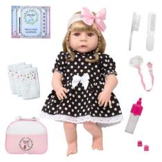 Boneca Reborn Abigail 100% Silicone Recém Nascida Com Bolsa - Cegonha 