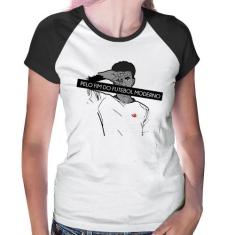 Baby Look Raglan Pelo fim do futebol moderno - Foca na Moda, Branco, P