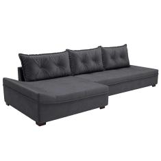 Sofá de Canto Guarapari Veludo Grafite