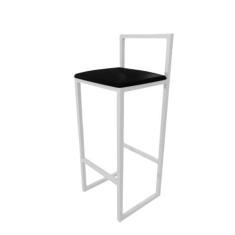 Banqueta Alta Balcão Bistrô Industrial Branca Assento Estofado - Don C