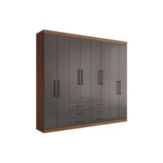 Guarda Roupa 8 Portas e 6 Gavetas Master 8.6 Jatoba/Grafitte - Santos 