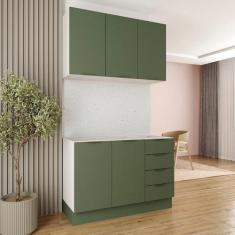 Cozinha Modulada 2 Peças sem Tampo com Rodapé 1 Aéreo e 1 Balcão Ipane