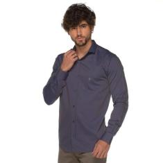 Camisa Social Manga Longa Slim Algodão Trabalhado Moderna - TEODORO, M