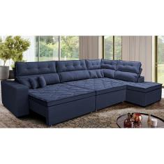 Sofá de Canto Retrátil e Reclinável Direito 3,00x2,36m Molas Cama inBox Espanha. Velusoft