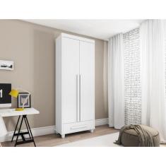 Guarda Roupa Solteiro com 2 Portas 1 Gavetas Dubai Branco