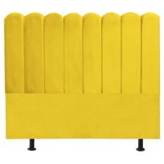 Cabeceira Nuvem Cama Box King 195 cm Alanis Suede Amarelo