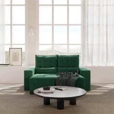 Sofá Retrátil e Reclinável 3 Lugares 180cm Embaúba Extra Cabecasa Madeiramadeira Verde Diamante