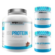 Kit Whey Iso Protein 2Kg Cho + 2X Glutamina 300Gr - Brnfoods - Bodybui